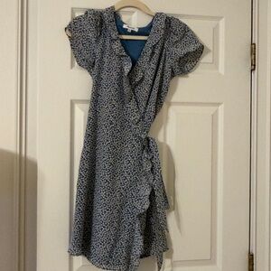Madewell Blue Floral Midi Dress